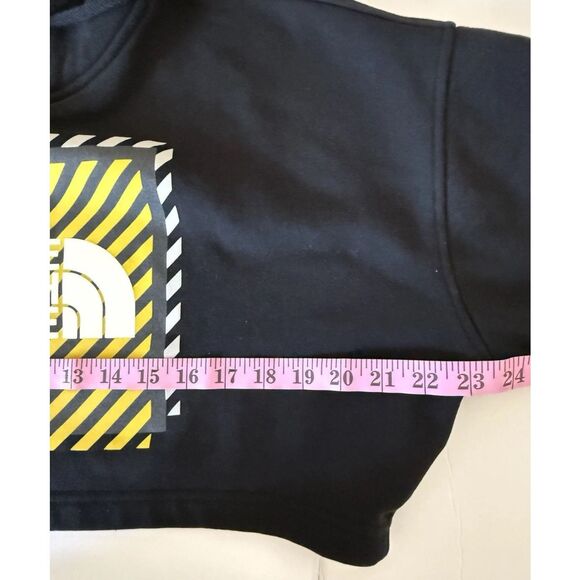 The North Face Womens Cropped Hoodie Black Yellow Cozy Preppy Outdoor Medium - Picture 13 of 13
